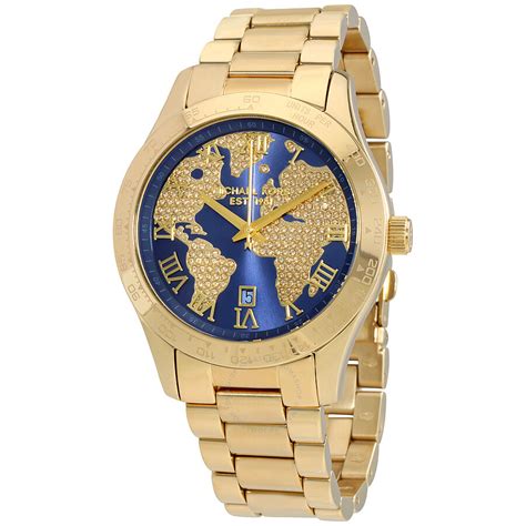 michael kors gold blue watch|mike eps watches with bling.